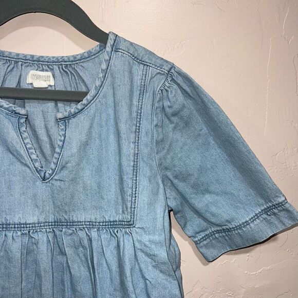 Gymboree Girls Denim Chambray Short Sleeve Top - Picture 2 of 6